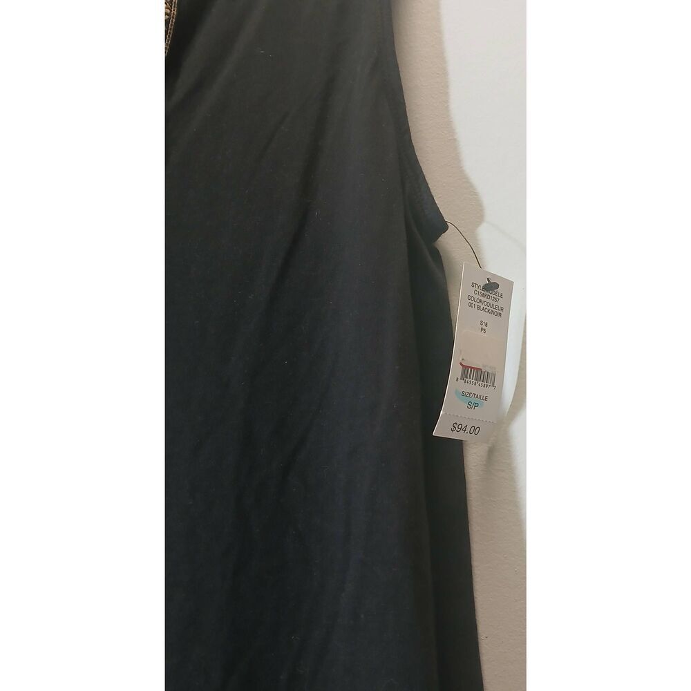 Lord Taylor womens small black shift dress soft modal black tan stretch - Picture 2 of 9